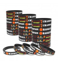 BignzwUra 24 PCS Basketball Motivational Silicone Bracelets - Basketball Party Favors and Supplies for Kids/Boys/Girls/Events/Carnival/Gifts/Prize